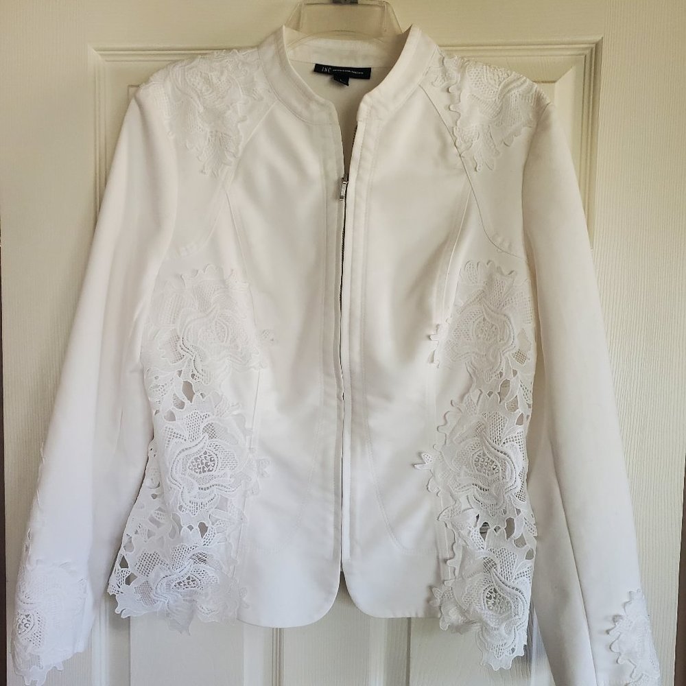 INC White size L Dress Jacket
